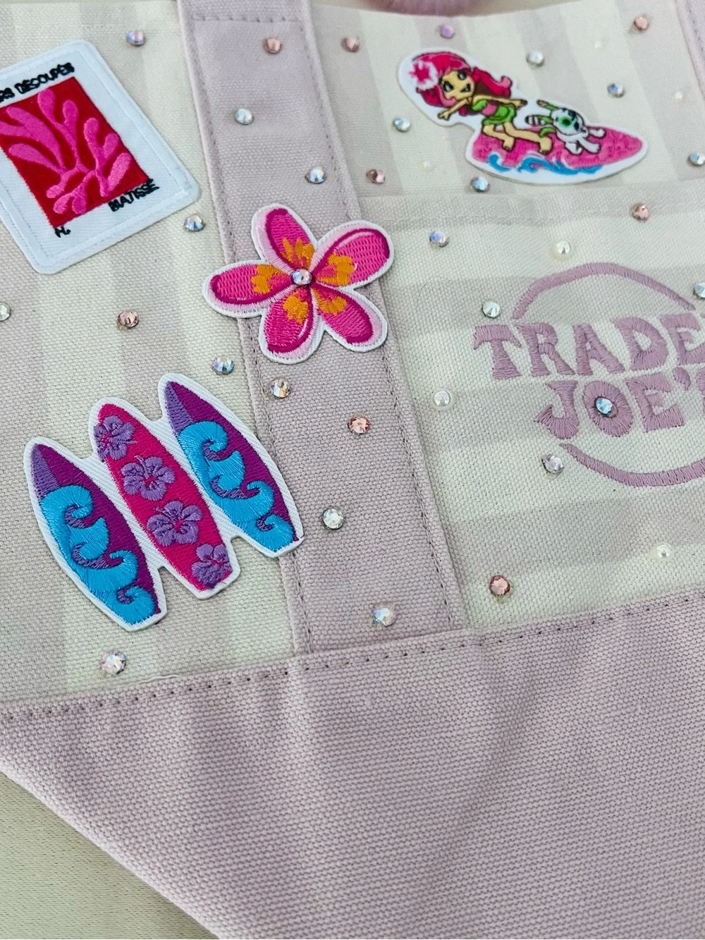 Hello Kitty Aloha Paradise Tote Bag Trader Joe’s Striped Mini Canvas Kawaii